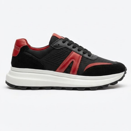 2031 Hakiki Deri Erkek Sneakers Eva - Kırmızı