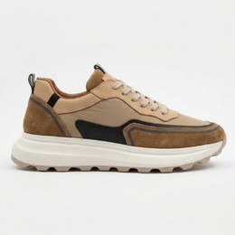 2028 Hakiki Deri Erkek Sneakers Eva - Bej