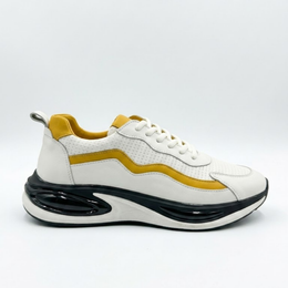 1103 Hakiki Deri Erkek Sneakers - Sarı