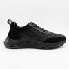 1074 Hakiki Deri Erkek Sneakers - Siyah Süet